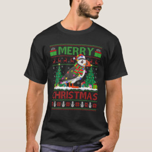 Puffin Bird Lover Xmas Lighting Santa Ugly Puffin T-Shirt