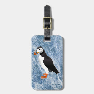 puffin bird luggage tag