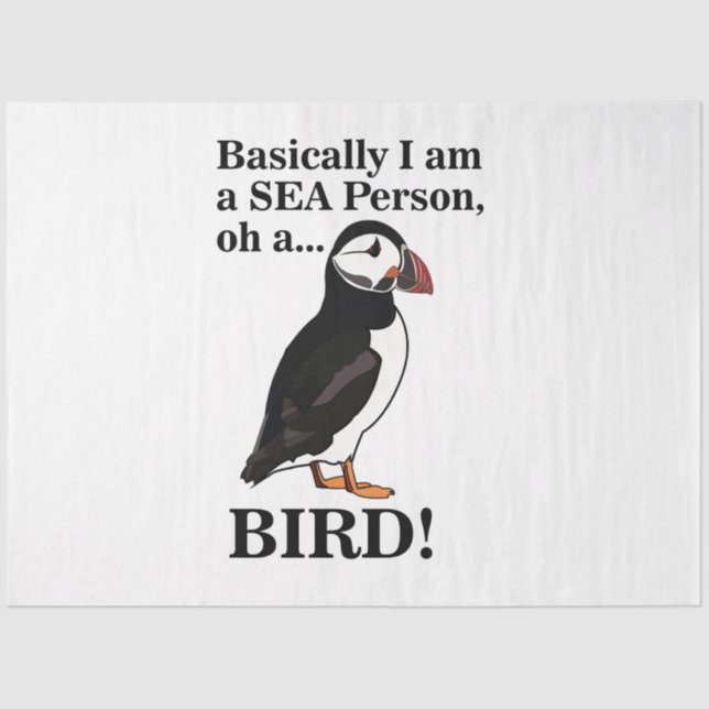 Puffin Bird Seabird Funny Birthday Tissue Paper (Front)