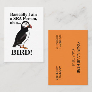 Puffin Bird Seabird Wildlife Funny Business Card