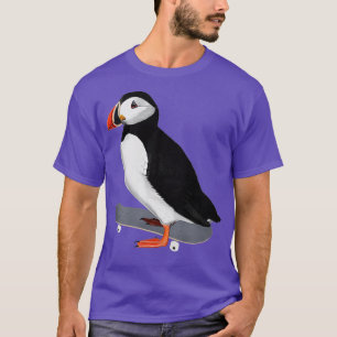Puffin Bird Skateboard Birdwatcher Animal Biologis T-Shirt