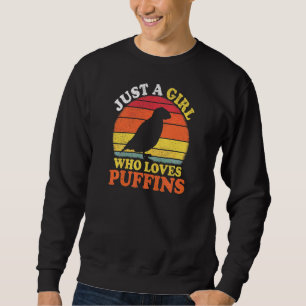 Puffin Bird Vintage Just A Girl Who Loves Puffins  Sweatshirt
