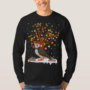Puffin Bird Xmas Lighting Tree Santa Puffin Christ T-Shirt