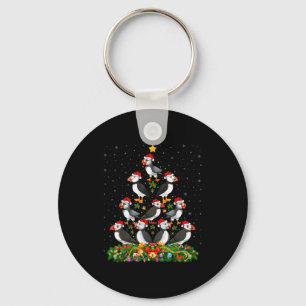 Puffin Bird Xmas Tree Gift Santa Hat Puffin Christ Key Ring