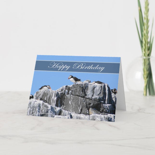 Puffin Birthday Card, wildelife Card (Front)