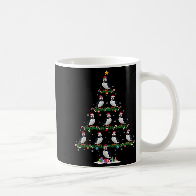Puffin Christmas Tree Pajama Men Women Kids Ugly X Coffee Mug (Right)