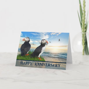 Puffin Couple Anniversary Card