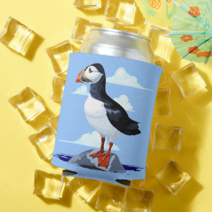 Puffin Cute Atlantic Seabird Can Cooler