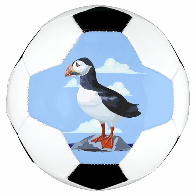 Puffin Cute Atlantic Seabird Football (Front)