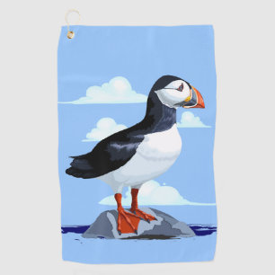 Puffin Cute Atlantic Seabird Golf Towel