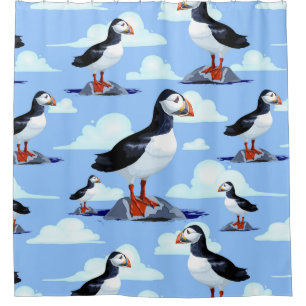 Puffin Cute Atlantic Seabird Shower Curtain