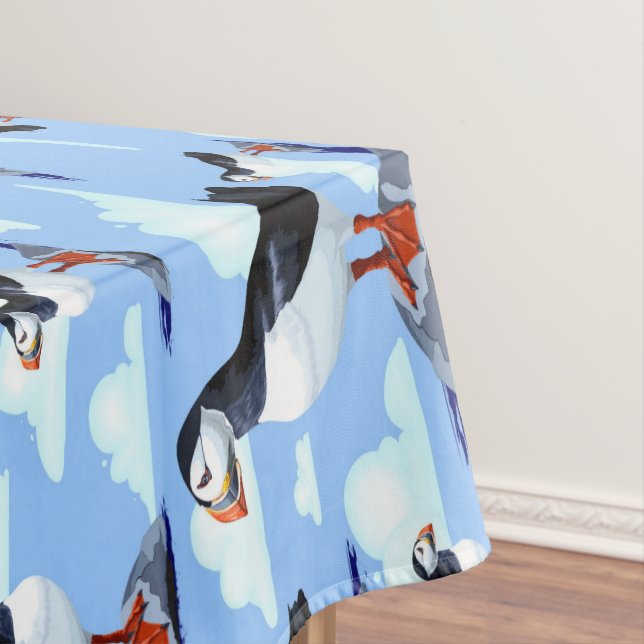 Puffin Cute Atlantic Seabird Tablecloth (In Situ)