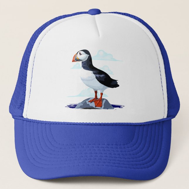 Puffin Cute Atlantic Seabird Trucker Hat (Front)