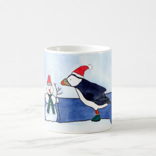 Puffin cute Watercolor and ink Coffee Mug