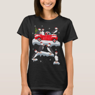 Puffin Driving Christmas Tree Red Truck Puffin Chr T-Shirt