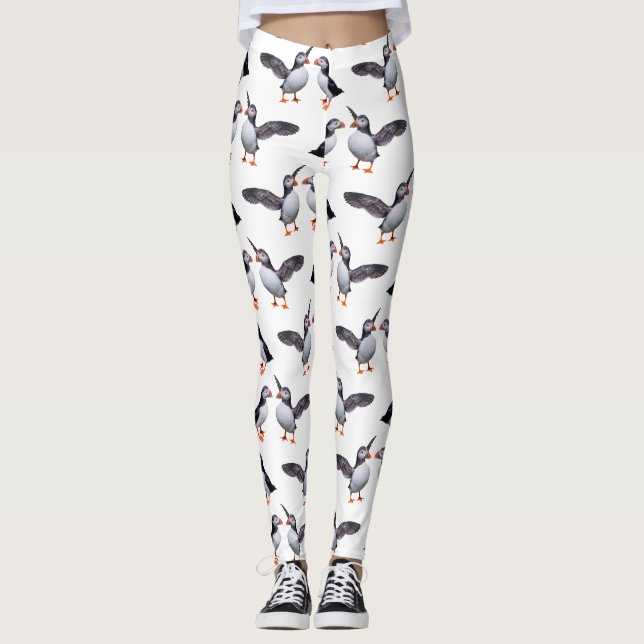 Puffin Frenzy Leggings (choose colour) (Front)