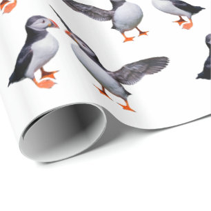 Puffin Frenzy Wrapping Paper