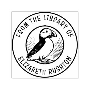 Puffin From The Library of Bookplate Self-inking Stamp