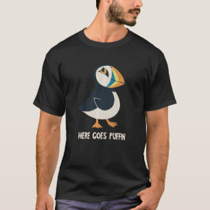 Puffin Here Goes Iceland Animal Puffin  Seabird An T-Shirt