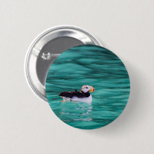 Puffin In Resurrection Bay, Alaska 6 Cm Round Badge