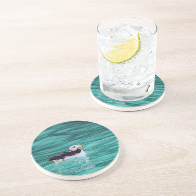 Puffin In Resurrection Bay, Alaska Coaster (Side)