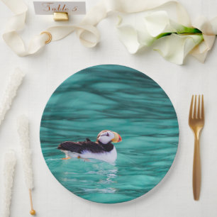Puffin In Resurrection Bay, Alaska Paper Plate