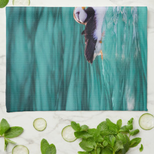 Puffin In Resurrection Bay, Alaska Tea Towel