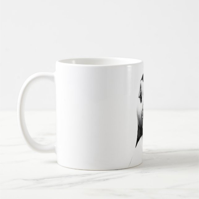 Puffin Lover Gift - Realistic Black & White Puffin Coffee Mug (Left)