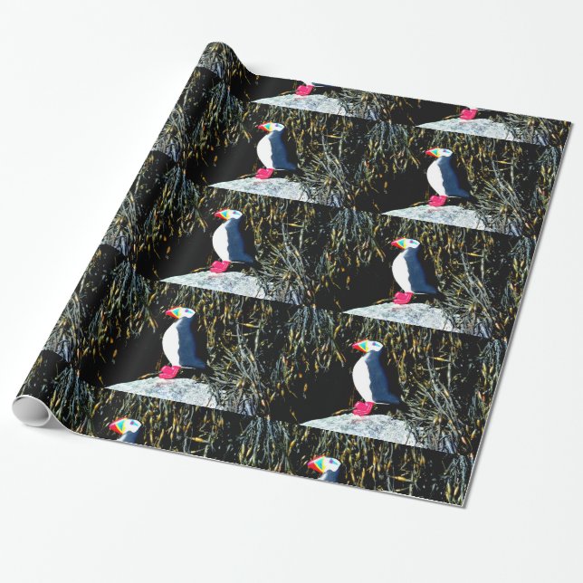 puffin on rock pattern paper (Unrolled)