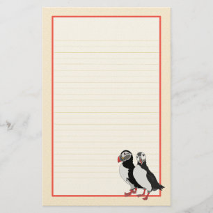 Puffin Pair Fine Lined Stationery