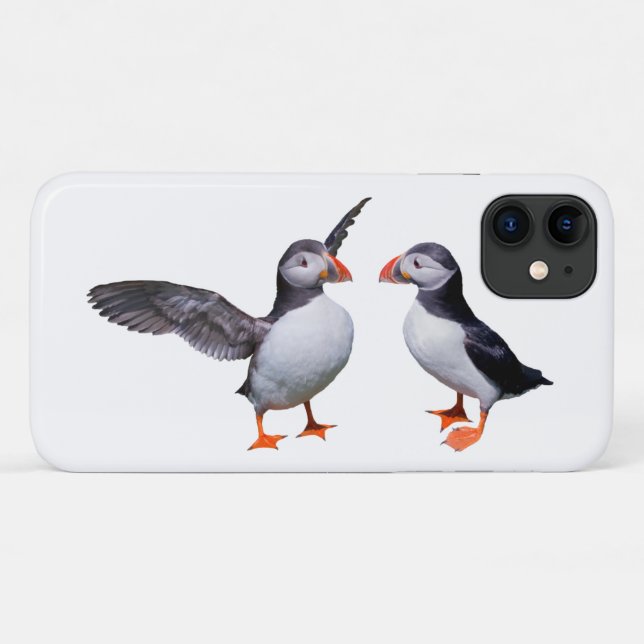 Puffin Pals iPhone 11 Case (choose your colour) (Back (Horizontal))
