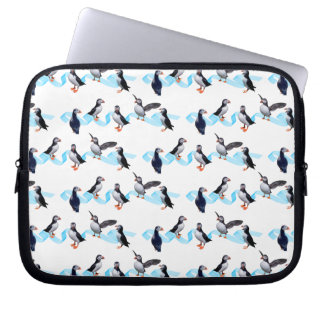Puffin Party Laptop Sleeve (choose colour)