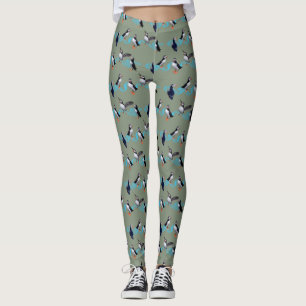 Puffin Party Leggings (Green)