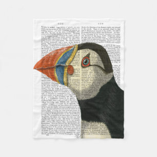 Puffin Portrait Fleece Blanket