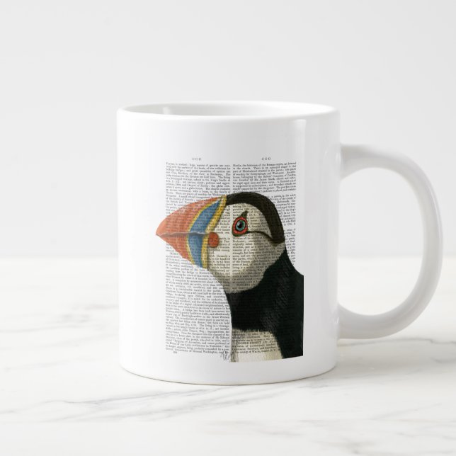 Puffin Portrait Large Coffee Mug (Right)