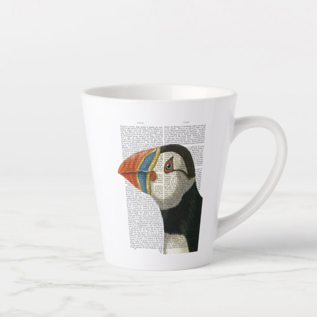 Puffin Portrait Latte Mug (Right)