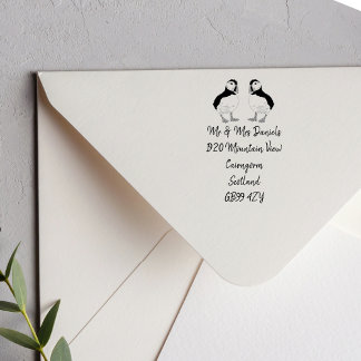 Puffin Return Address Rubber Stamp