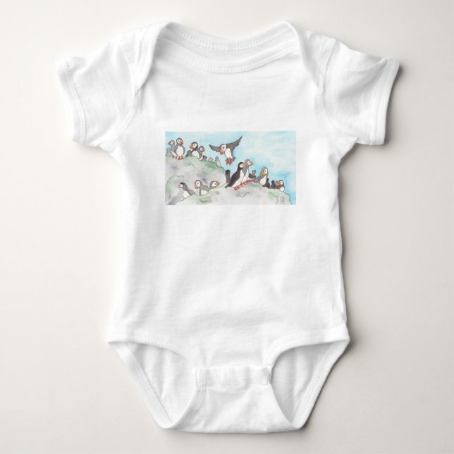 Puffin Rock Baby Bodysuit (Front)