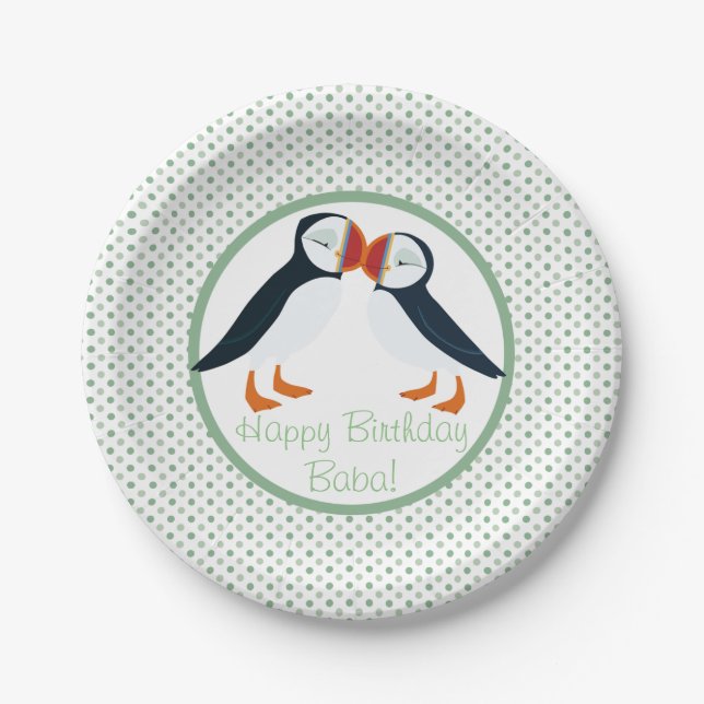Puffin Rock Party Plate - Mama & Papa (Front)