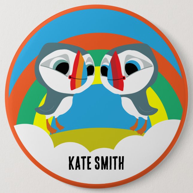 Puffin Rocks 6 Cm Round Badge (Front)
