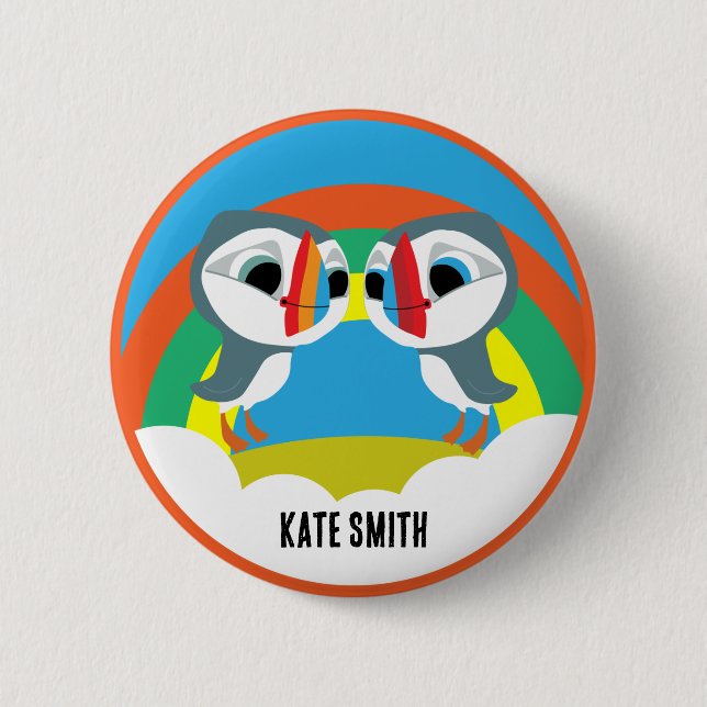 Puffin Rocks 6 Cm Round Badge (Front)