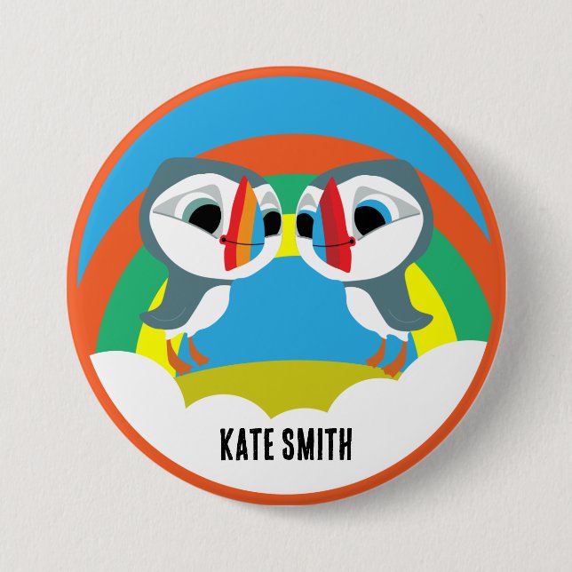 Puffin Rocks 7.5 Cm Round Badge (Front)