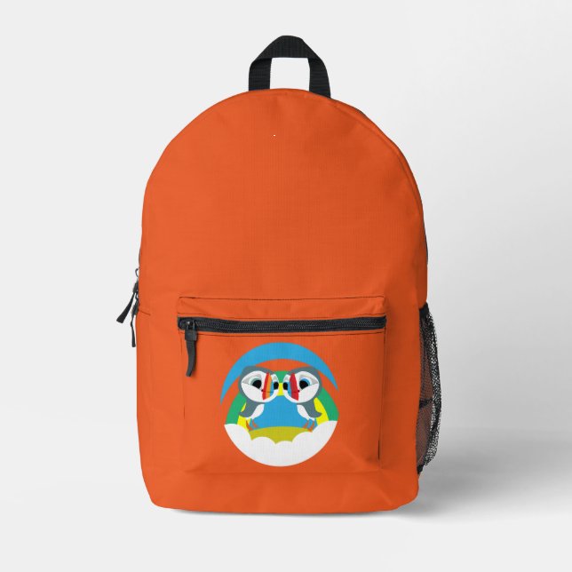 Puffin Rocks Printed Backpack (Front)