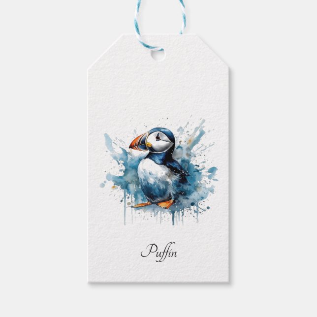 Puffin Splash, custom Gift Tags (Front)
