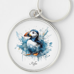 Puffin Splash, custom Key Ring