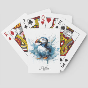 Puffin Splash, custom Playing Cards