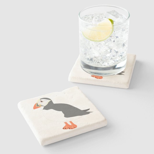 Puffin Stone Coaster (Side)