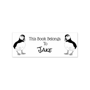 Puffin This Book Belongs To Rubber Stamp