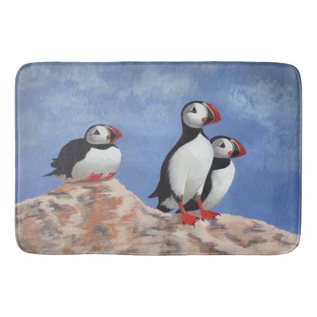 Puffin Trio Bath Mat (Front)