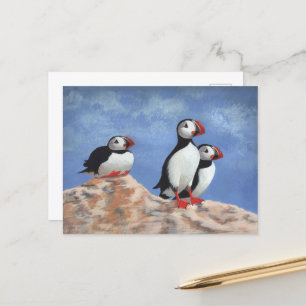 Puffin Trio Postcard